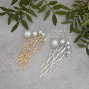 ღ Hairpins pearls bridal jewelry hair accessories image 6