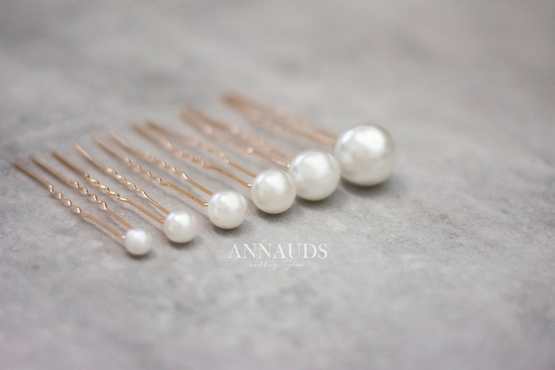 ღ Hairpins pearls bridal jewelry hair accessories image 1