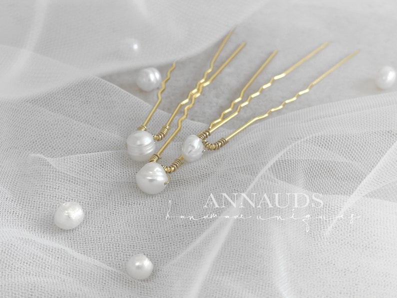 ღ Hairpins pearls bridal jewelry hair accessories image 7