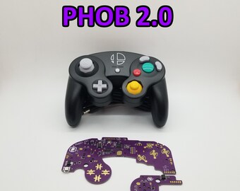 Phob 2.0.5 Gamecube Controller for Smash Bros. Melee & Ultimate | Notches | MX Cherry Triggers | Paracord | Tactile Z