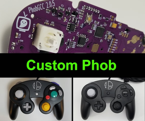 Phob 2.0.5 Gamecube Controller for Smash Bros. Melee & Ultimate | Notches | MX Cherry Triggers | Paracord | Tactile Z | C-Pad
