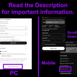 May include: A screenshot of a product page for a Gamecube controller mod. The page shows the product details, including the name, price, shipping information, and reviews. The page also includes a button to add the product to the cart.