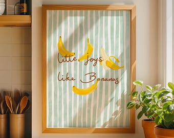 Charming Fruit Illustration Printable, Cozy Kitchen Wall Art