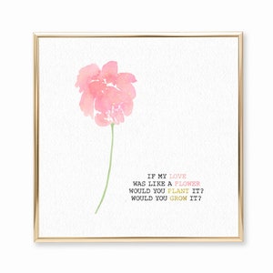 Vulnerable by Selena Gomez Rare lyric inspired digital typography lettering watercolor minimalist print wall art canvas decor