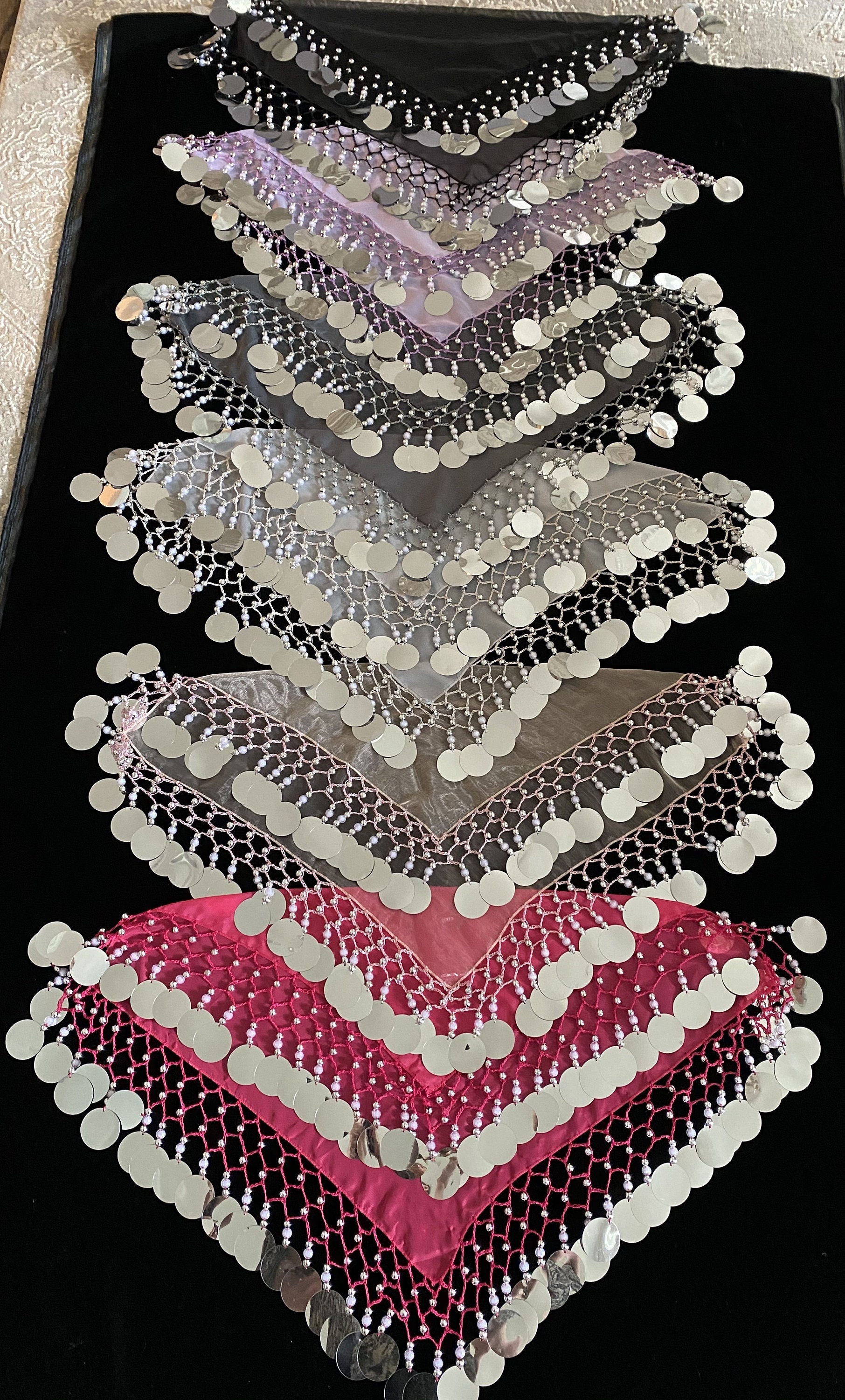 Handmade Dancing Scarf/yalekhta Large Sequins