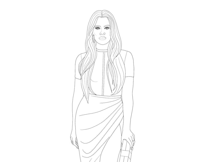 Serene Kardashian Coloring Book Moment for Mobile