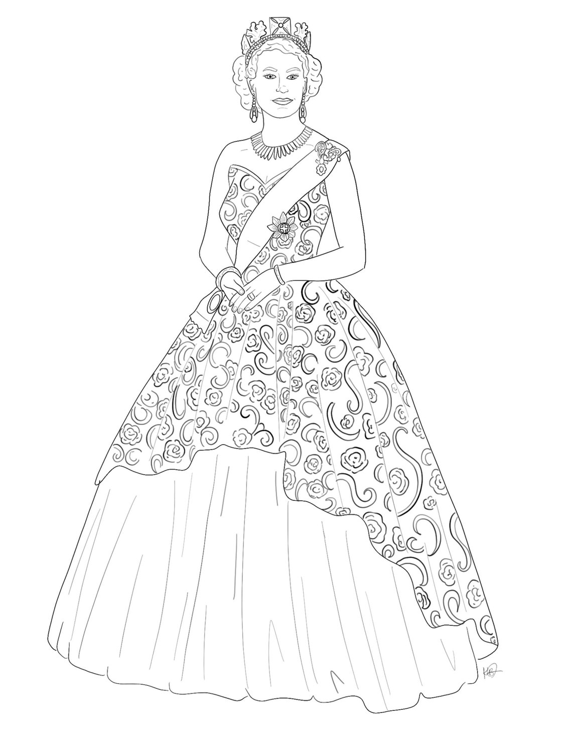 queen elizabeth coloring sheet Queen elizabeth ii coloring page - TAMAN ...