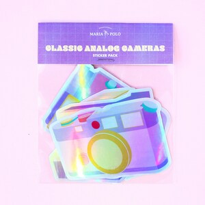 Holo Film Camera Sticker Pack - Cute Pastel Laptop Vinyl Sticker
