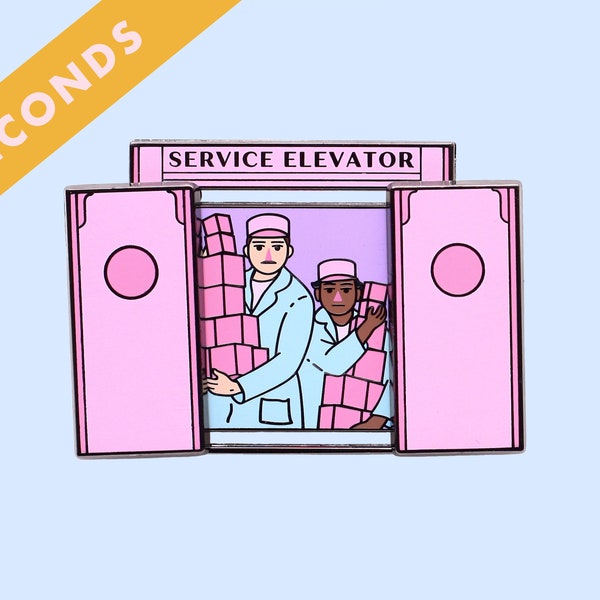 SECONDS Grand Budapest Hotel Enamel Pin - Wes Anderson Inspired Sliding Pin