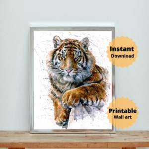 Abstract tiger wall art | Animal portraits wall art | Interior Room Decor | housewarming Canvas Print | Instant Download