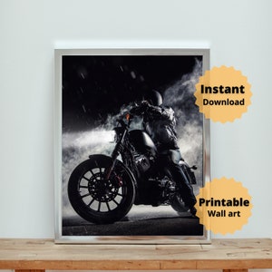 Motorbike | Abstract Printed Canvas | Interior Room Decor | housewarming Canvas Print | Instant Download
