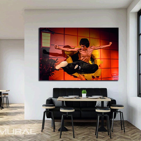 Bruce Lee Kung Fu Karate Wall Canvas | Ideal Gym Wall Print | New Home Wall Decor