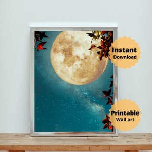 Moon | Abstract Printed Canvas | Interior Room Decor | housewarming Canvas Print | Instant Download