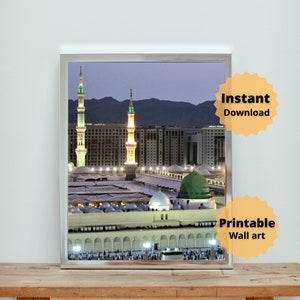 Masjid Nabawi | Abstract Printed Canvas | Interior Room Decor | housewarming Canvas Print | Instant Download