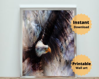 Eagle Wall Art, Birds portraits wall art,  office Decor, Interior Room Decor,  housewarming Canvas Print, Instant Download