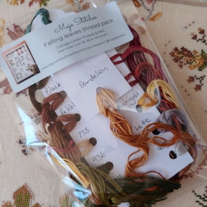 Falling Leaves: Pre-sorted thread pack, Cottage Garden Threads and DMC