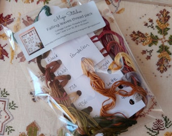 Falling Leaves: Pre-sorted thread pack, Cottage Garden Threads and DMC