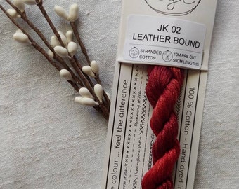 Leatherbound CGT JK02 - from the Cottage Garden Threads "Bookshelf" range; skein of cotton suitable for embroidery & cross-stitch