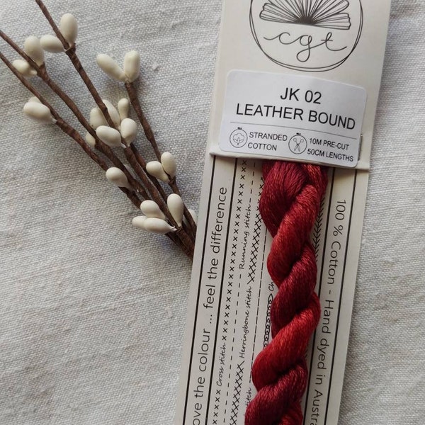 Leatherbound CGT JK02 - from the Cottage Garden Threads "Bookshelf" range; skein of cotton suitable for embroidery & cross-stitch