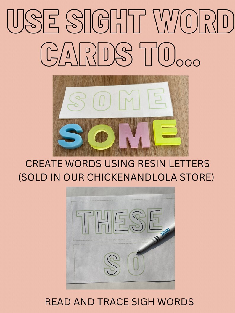 SIGHT WORDS, Printable Sight Word Cards, Kindergarten Sight Words ...