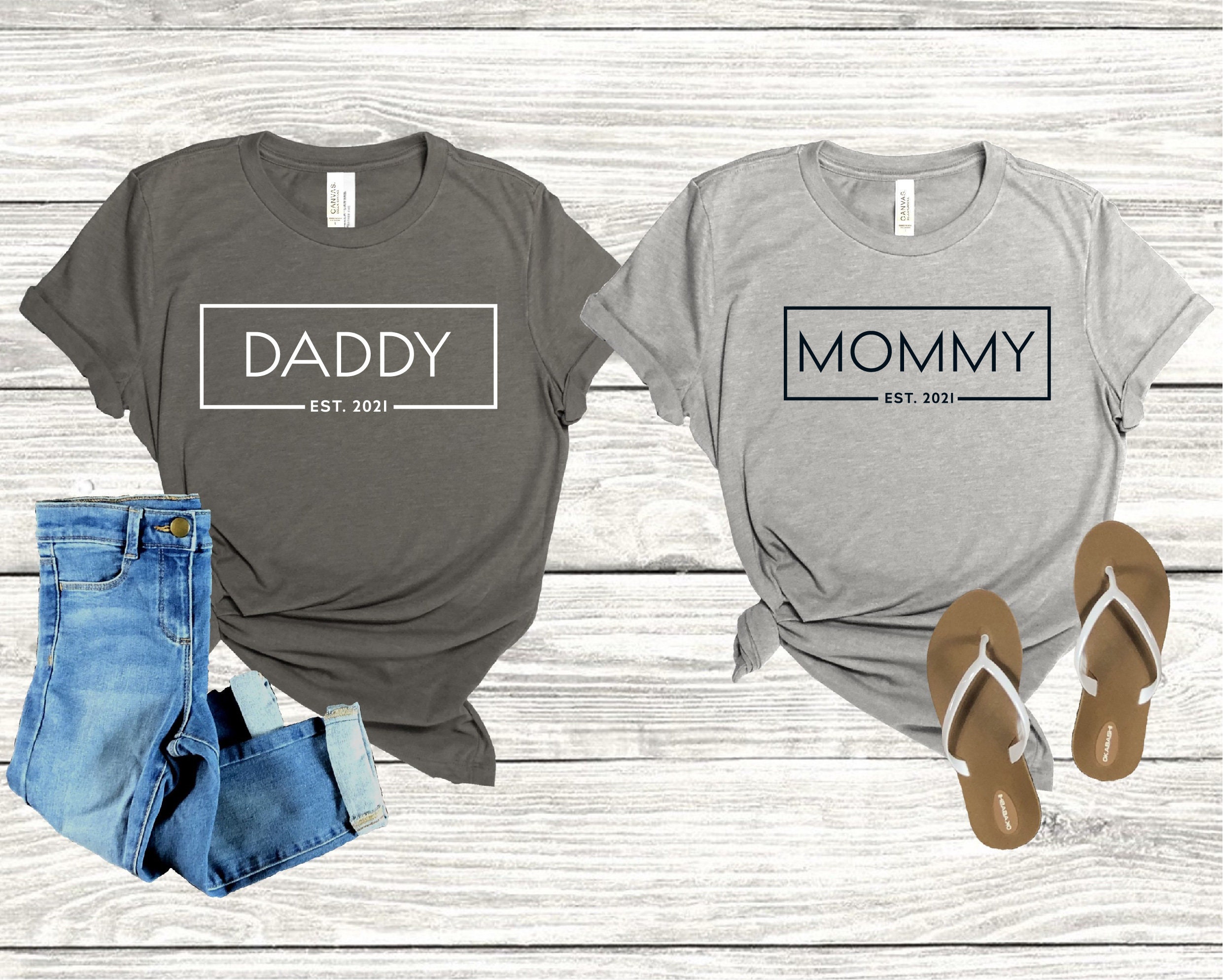 Mom and Dad Est. Shirt Pregnancy Announcement Shirts Mom Etsy UK