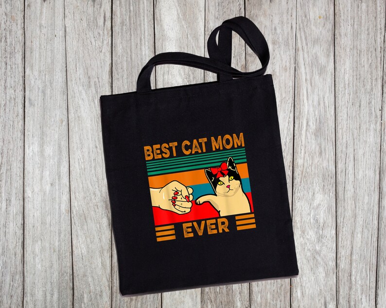 Vintage Bag,Pet Lover Tote Funny Cat Tote Cat Lovers Cat Lover Tote,Cat Gift Funny Cat Saying Custom Tote Bag,Best Cat Mom Ever Tote Bag