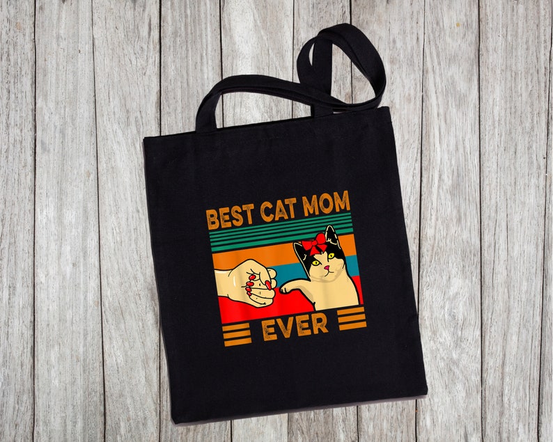 Vintage Bag,Pet Lover Tote Funny Cat Tote Cat Lovers Cat Lover Tote,Cat Gift Funny Cat Saying Custom Tote Bag,Best Cat Mom Ever Tote Bag