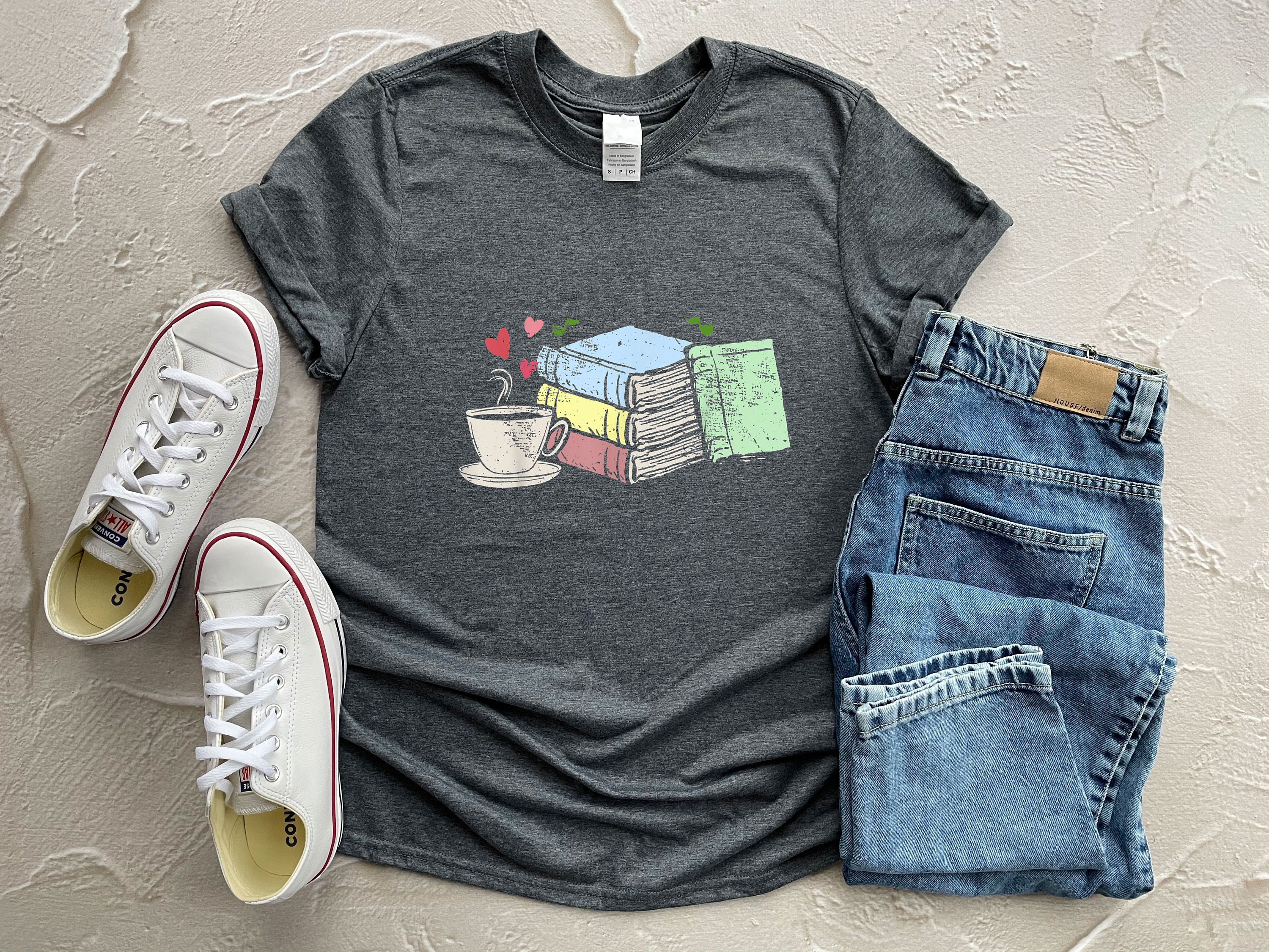 Book And Coffee Lover Shirt Book Lover T Shirt T For Etsy