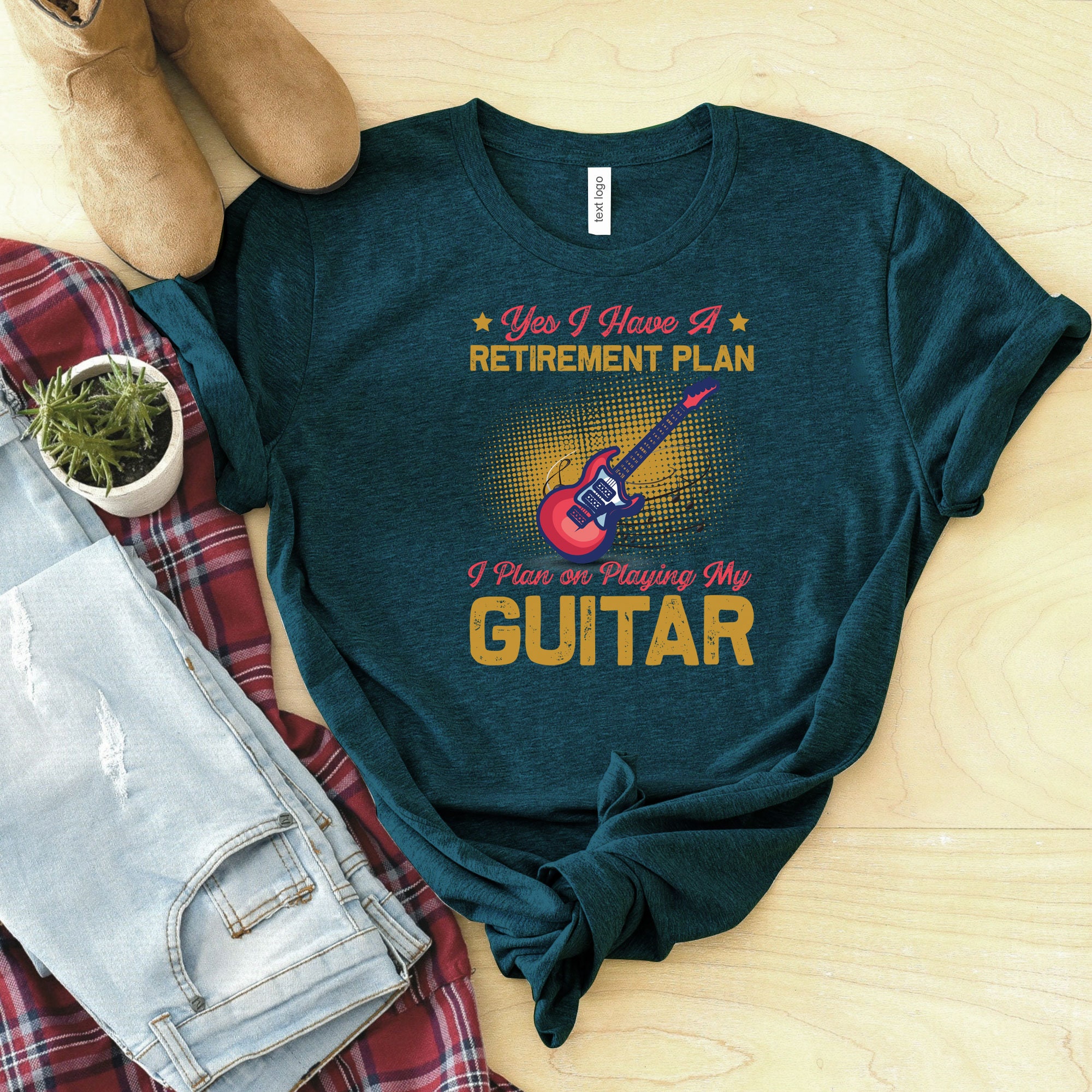 Discover Yes I Have A Retirement Plan I Plan On Playing My Guitar Shirt, Music Shirt, Guitar Lover Shirt, Gift For Guitarist, Retirement Shirt