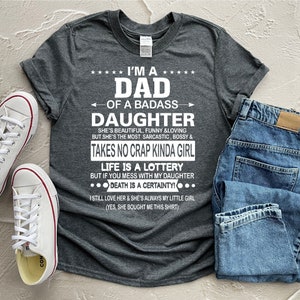 I'm A Dad Of A Badass Daughter Shirt Dad Of A Girl Tee | Etsy
