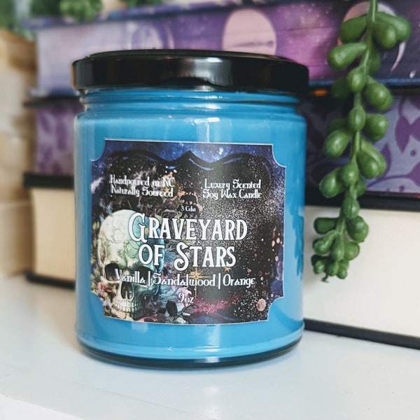 Graveyard of Stars Celestial Bookish Candles, Witchy Decor, Dark Academia Decor, Mothers Day Gift, Funny Best Friend Gifts, Book Lover Gift