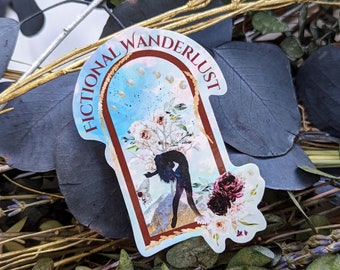 Fictional Wanderlust Vinyl Stickers, Book Merch Laptop Sticker, Booktok Water Bottle Sticker, Bookish Gifts, Book Lover Mothers Day Gift