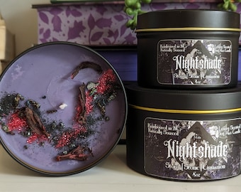 Grim Nighshade Lightlark Inspired Candle, Bookish Reader Gift, Dark Academia Poisonous Plant Bookshelf Decor, Alex Aster Fantasy Lover Merch