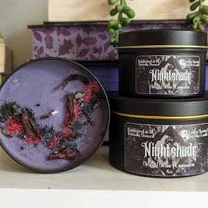 Grim Bookish Candles, Nightshade Book Candle, Book Lover Mothers Day Gift, Funny Literary Gifts, Best Friend Gifts, Dark Academia Decor