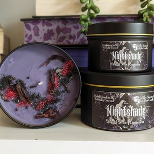 Nightshade Aesthetic Bookish Candles Gifts, Book Merch Literary Dark Academia Decor, Booktok, Best Friend Book Lover Gift, Mothers Day Gift