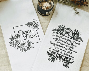 Sassenach Bookish Kitchen Towels, Tea Towels Kitchen Dark Academia Decor, Literary Best Friend Outlander Gifts Book Lover Mothers Day Gift