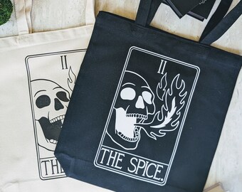 The Spice Tarot Cards Canvas Tote Bag, Spicy Smut Reader Bookish Merch, Tarot Card Smut Book Lover Gift, Funny Literary Book Inspired Gifts