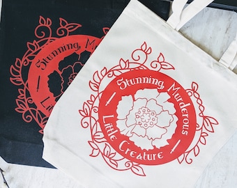 From Blood and Ash Canvas Tote Bag, Jennifer Armentrout Book Lover Gift, Poppy Balfour Bookish Merch, Stunning Murderous Creature Tote Bag