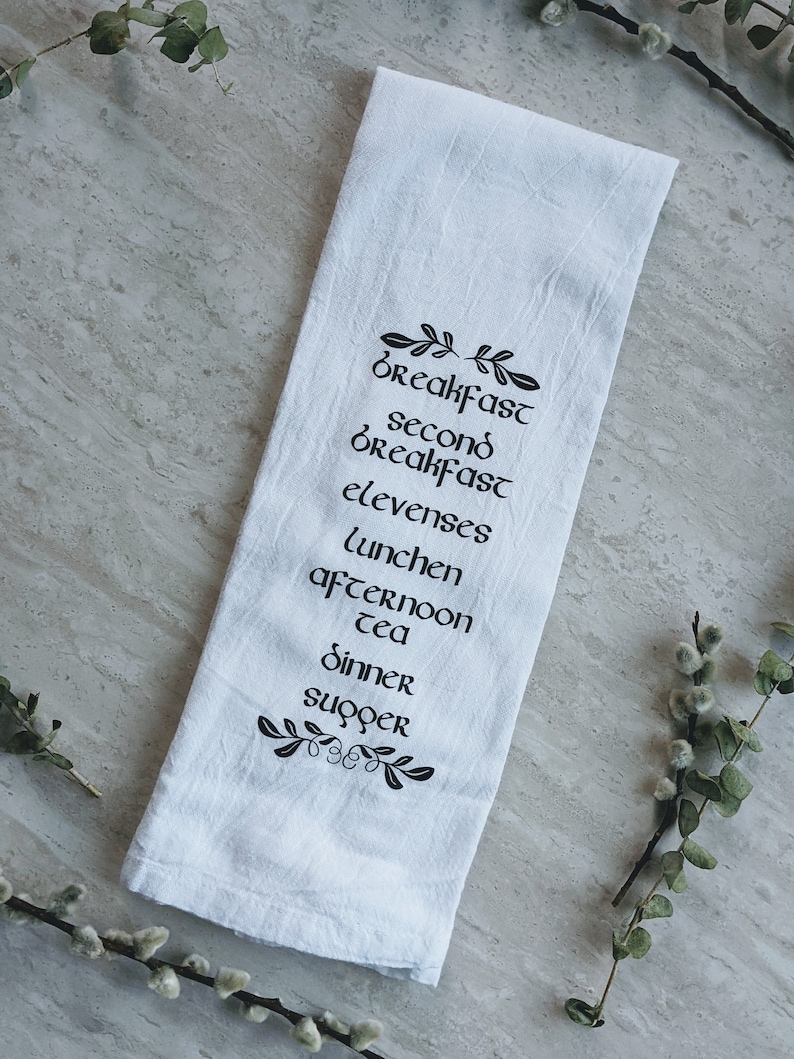 LOTR Tea Towels, Lord of the Rings Mothers Day Gift, Tolkien Book Lover Gift Kitchen Towels Dark Academia Decor The Hobbit Best Friend Gifts image 6
