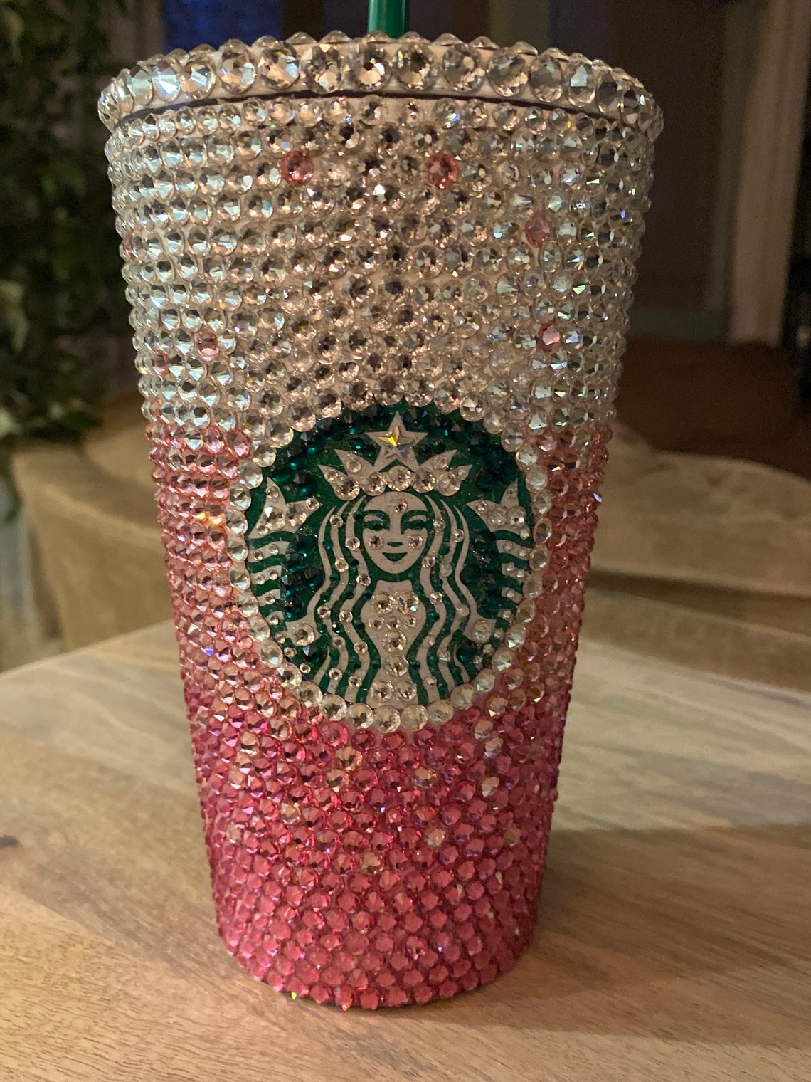 Starbuck Flat Lid Crystal Cup Jlo Bling Cup Swarovski Etsy