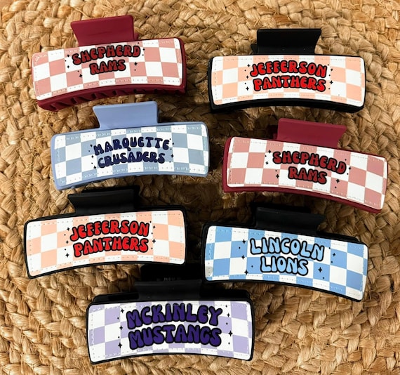 Personalized School Spirit Claw Clip: Custom Mascot Hair Clip