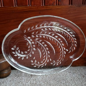 Vintage Federal Glass lunch tray wheat pattern 2 pieces