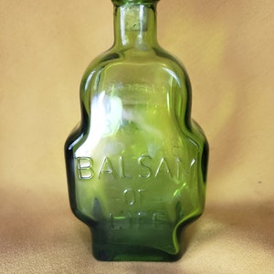 Vintage Balsam of Life green glass Wheaton bitters bottle