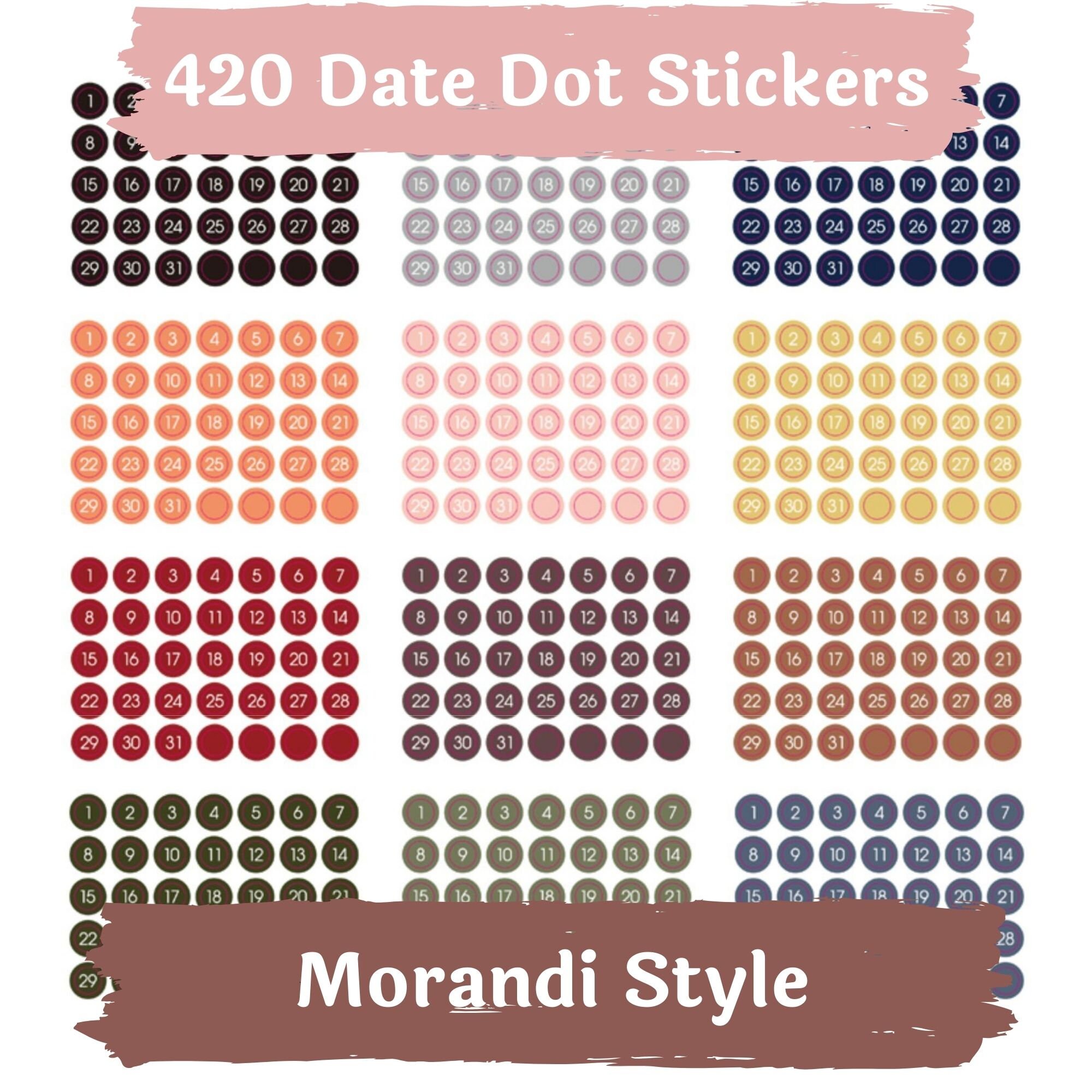 Colored Date Dot Stickers/foiled Date Dot Stickers/foiled | Etsy
