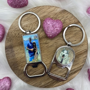 Personalized Bottle Opener Keychain For Dad, Husband, Boyfriend, Groomsmen Gift Wedding, Custom Keychain Beer Photo Bottle Opener