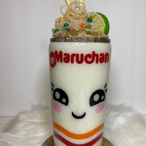 Vaso de fideos 3D, personalizado o no personalizado, vaso de acero inoxidable, con purpurina o blanco liso, regalo para ella, regalo para él