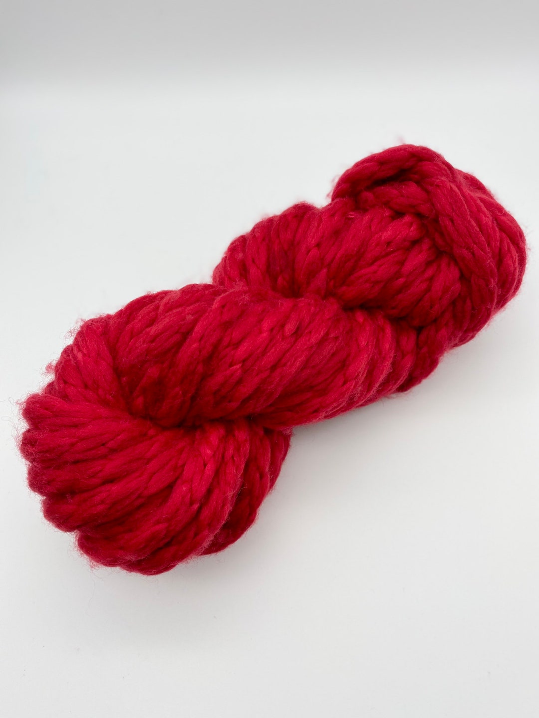 One of A Kind Red | Super Jumbo Bulky Yarn | Merino Wool Red Tonal - Etsy