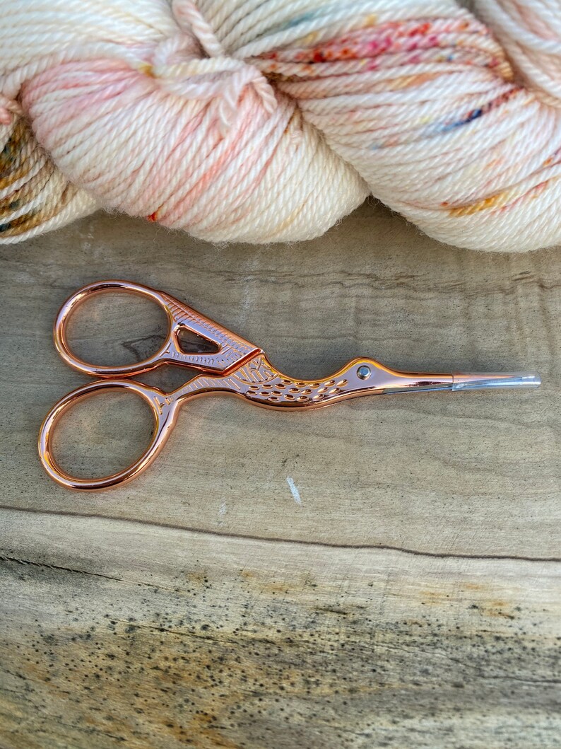 Stork Scissors Rose Gold Embroidery Scissors Knit Crochet Etsy