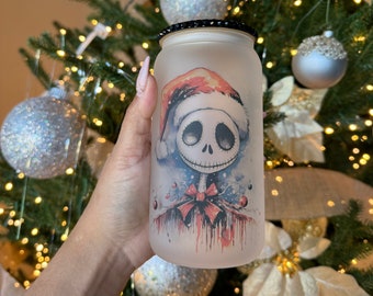 Jack Skellington Christmas glass