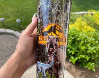 Jurassic park snow globe tumbler